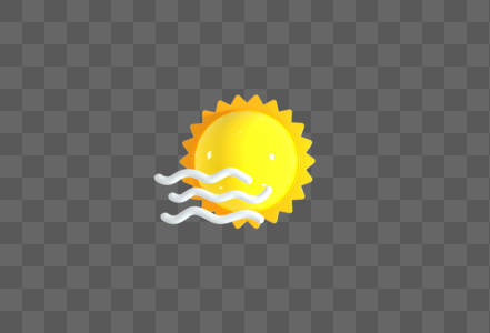 创意C4D雾天天气图标3D立体模型图片