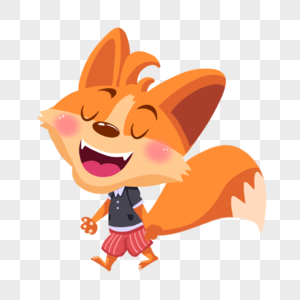 开心的狐狸图片