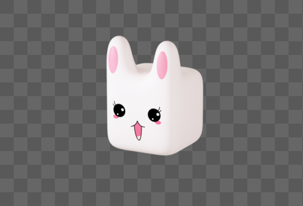 创意C4D兔年可爱兔子表情3D立体模型高清图片