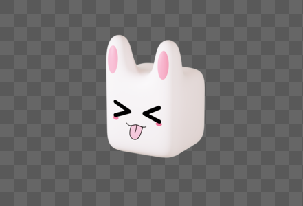 创意C4D兔年可爱兔子表情3D立体模型高清图片