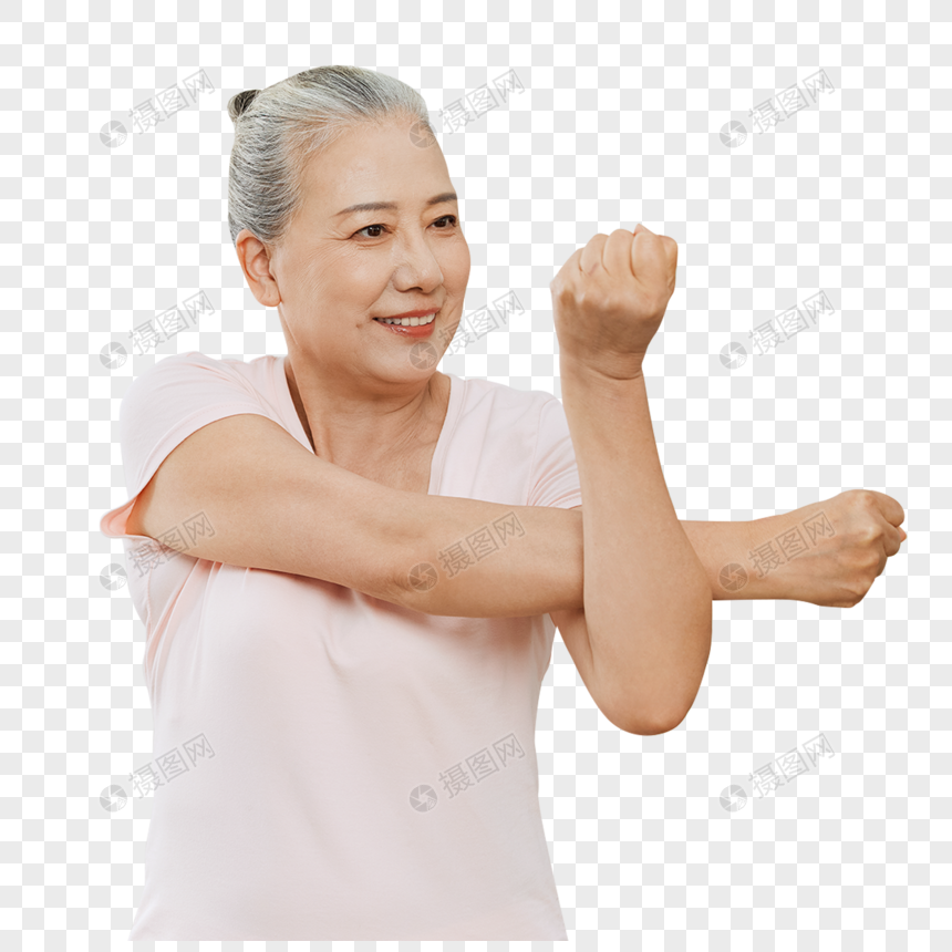 居家老年女性锻炼瑜伽图片