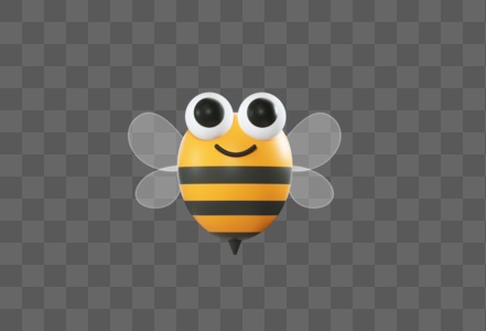 创意C4D可爱蜜蜂3D立体模型高清图片