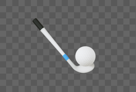 创意C4D运动器材高尔夫球3D立体模型高清图片