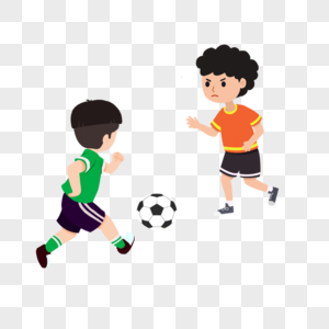 亚运会踢足球卡通元素图片