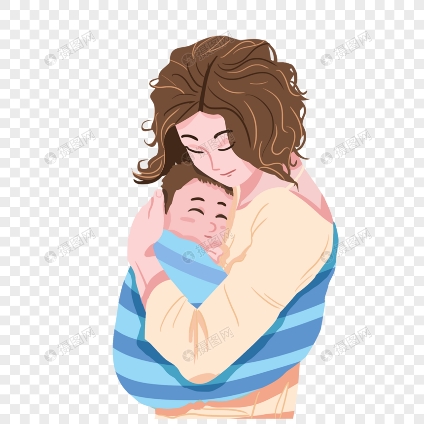 抱着孩子睡觉的母亲图片