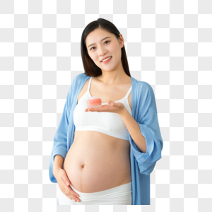 孕妇展示乳液产品图片