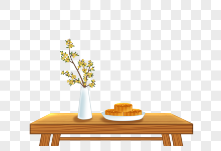 桌子上的月饼图片