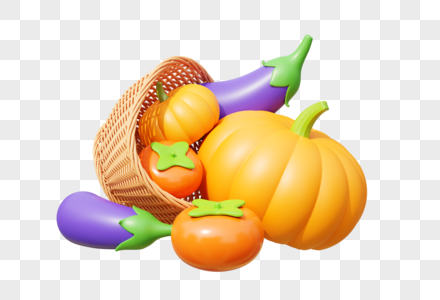 3D立体秋季蔬菜图片