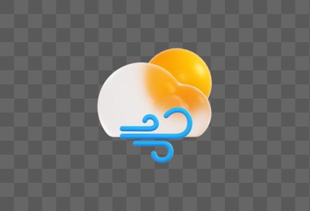 创意C4D玻璃磨砂风格天气图标3D立体模型高清图片