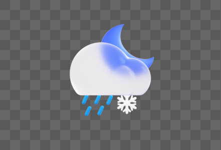 创意C4D玻璃磨砂风格天气图标3D立体模型图片