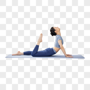 年轻女性瑜伽锻炼动作图片