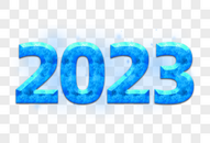 2023蓝色系创意艺术字设计元素图片