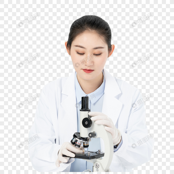 女性生物学家用显微镜检测食品安全图片