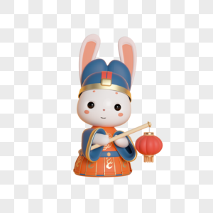 c4d兔年春节拟人兔子形象模型高清图片