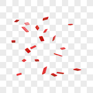 节日装饰飞起来的红包动态红包3D元素图片