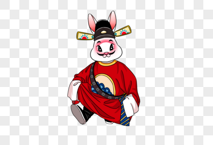 2023年兔年新年京剧兔子丑角图片