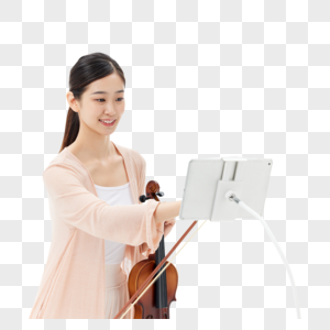 拉小提琴的美女线上教学录直播课程图片