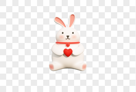 兔年新年可爱兔子3D模型图片