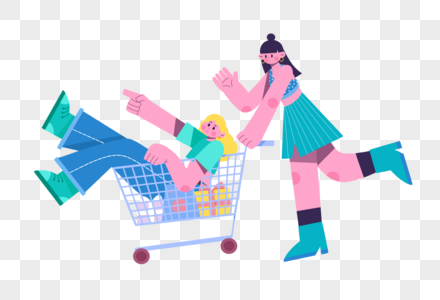 购物的女孩姐妹购物高清图片
