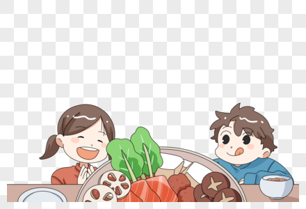 吃火锅的孩子图片