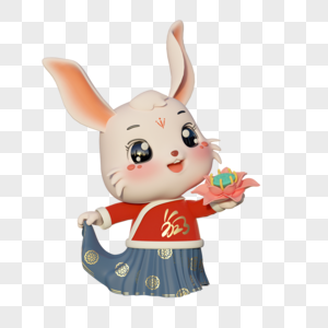 兔年春节中国风兔子图片