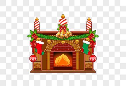 圣诞节的壁炉高清图片