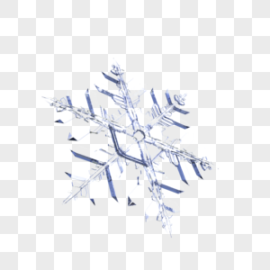 3D立体晶透雪花模型元素图片