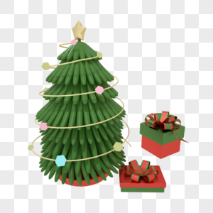 圣诞树与礼物盒图片