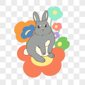 兔子兔年大吉兔年顶呱呱可爱兔兔灰色兔兔花花兔图片