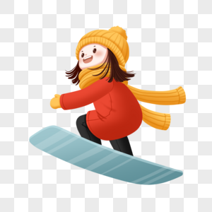 冬天滑雪的女孩图片