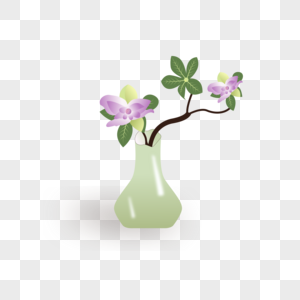 春天花瓶插花元素图片