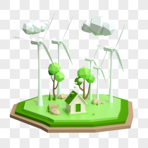3DC4D立体能源绿色新能源环保风力发电图片