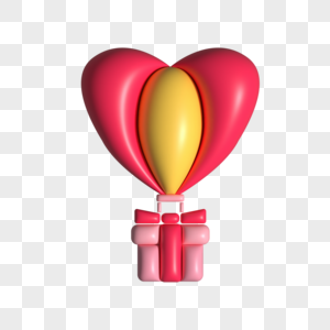 情人节爱心热气球礼物图片