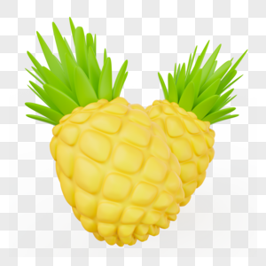 黄色卡通水果植物菠萝图片