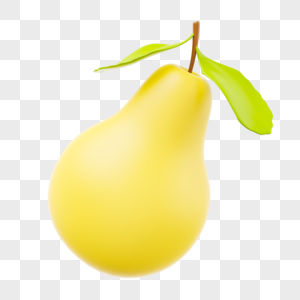 黄色卡通水果植物梨图片