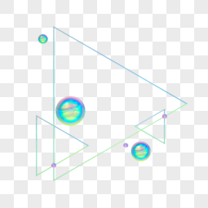 3DC4D立体酸性装饰模型边框三角球高清图片