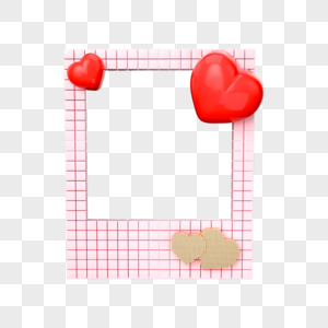 c4d立体情人节像素风边框图片