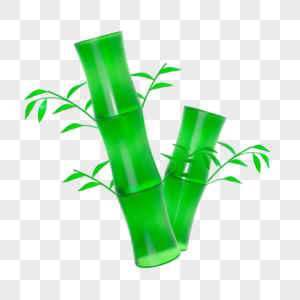 绿色玻璃植物竹子图片