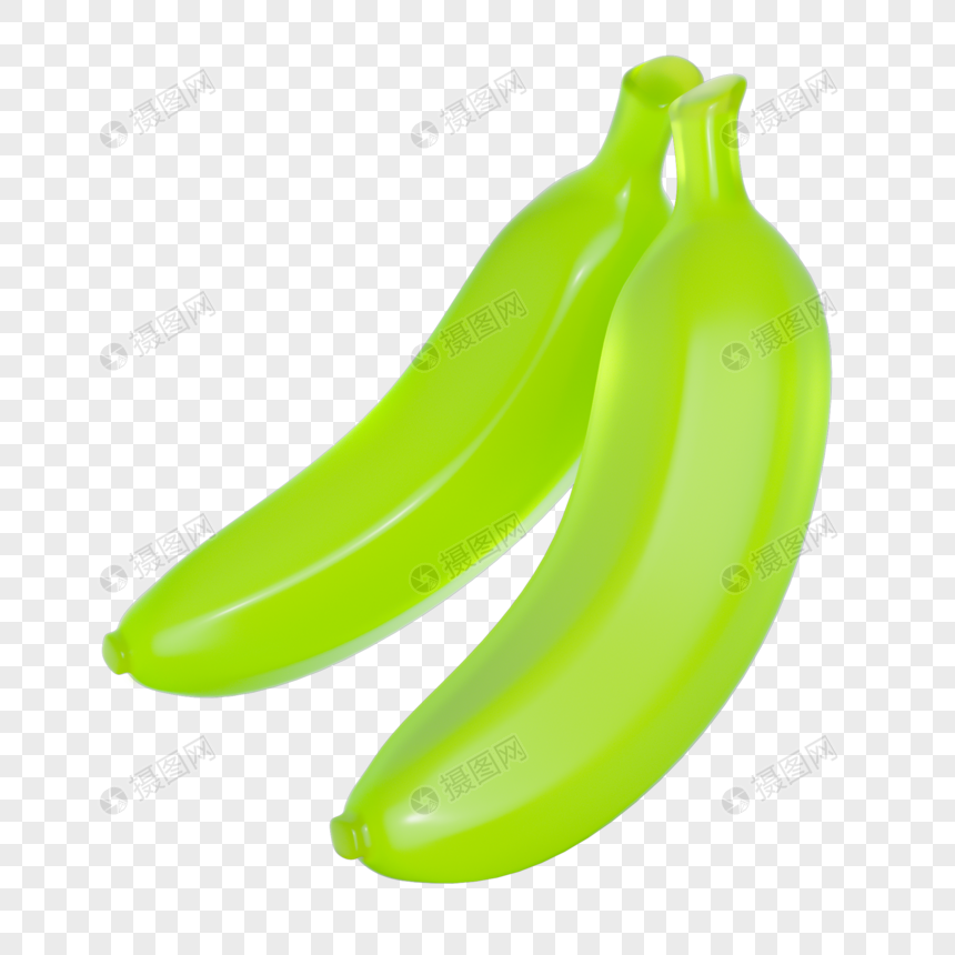 绿色玻璃水果香蕉图片