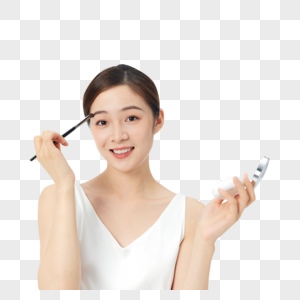 年轻美女使用眉笔化妆图片