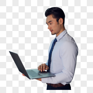 商务男性使用电脑办公图片