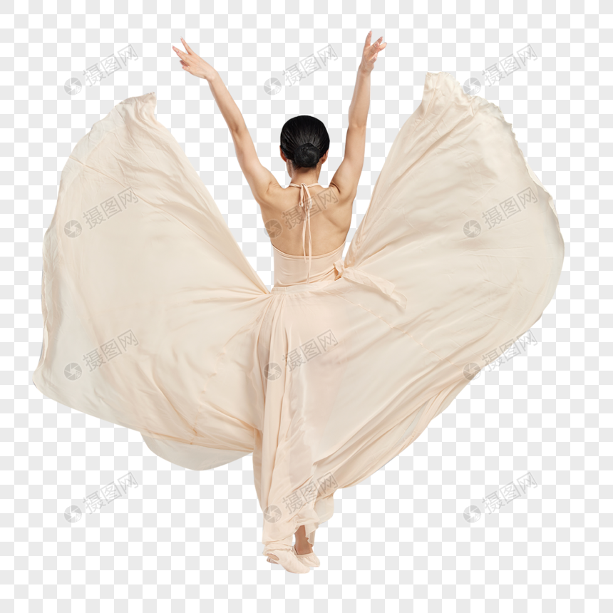 舞动长裙裙摆的女性舞者图片