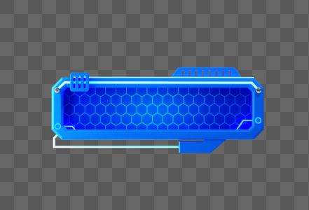 创意C4D蓝色科技风3D立体边框图片