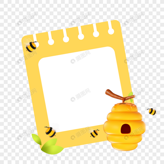春天蜜蜂蜂巢可爱边框图片