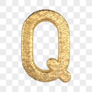 国风金属云纹立体字母Q图片