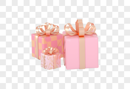 520立体粉色礼物盒素材