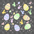 清新复活节底纹背景小兔子彩蛋图片
