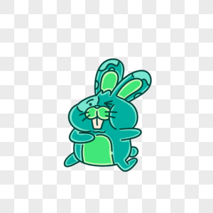 可爱怪兽绿色兔子元素图片