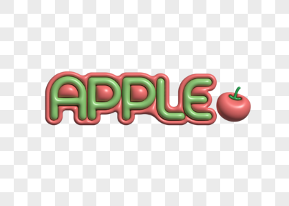 APPLE膨胀字体装饰可爱字图片