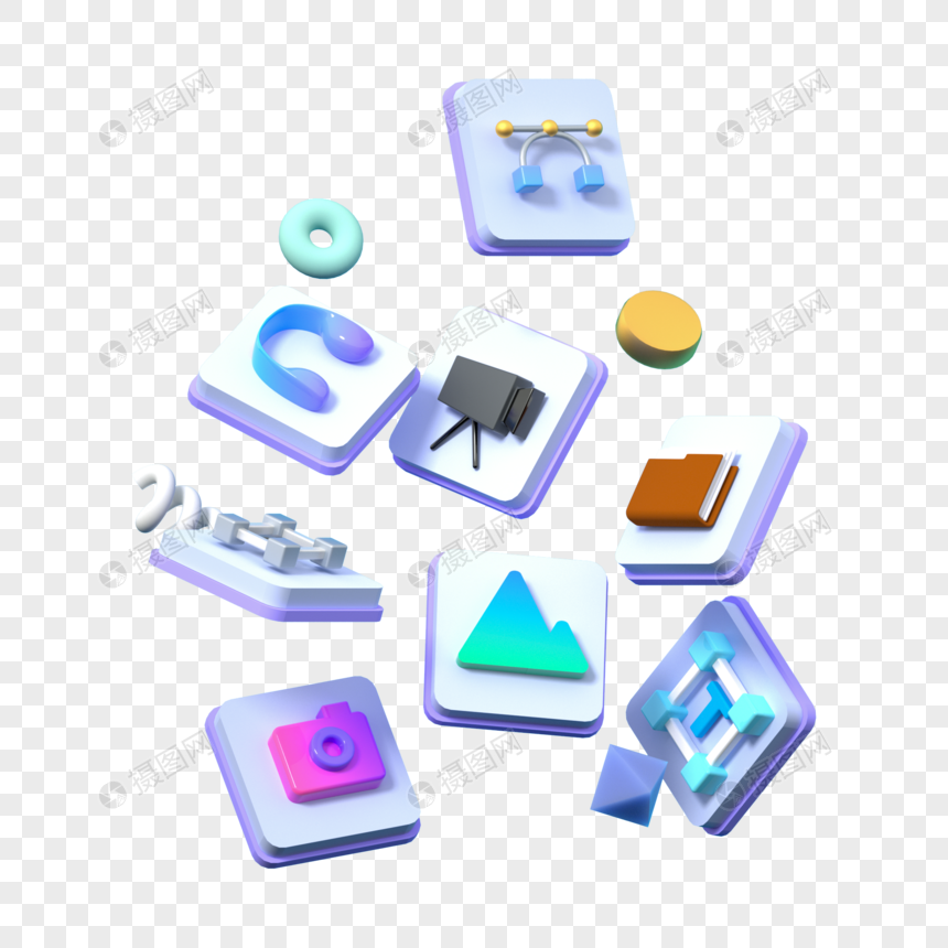 3D立体漂浮图标APP程序icon图片